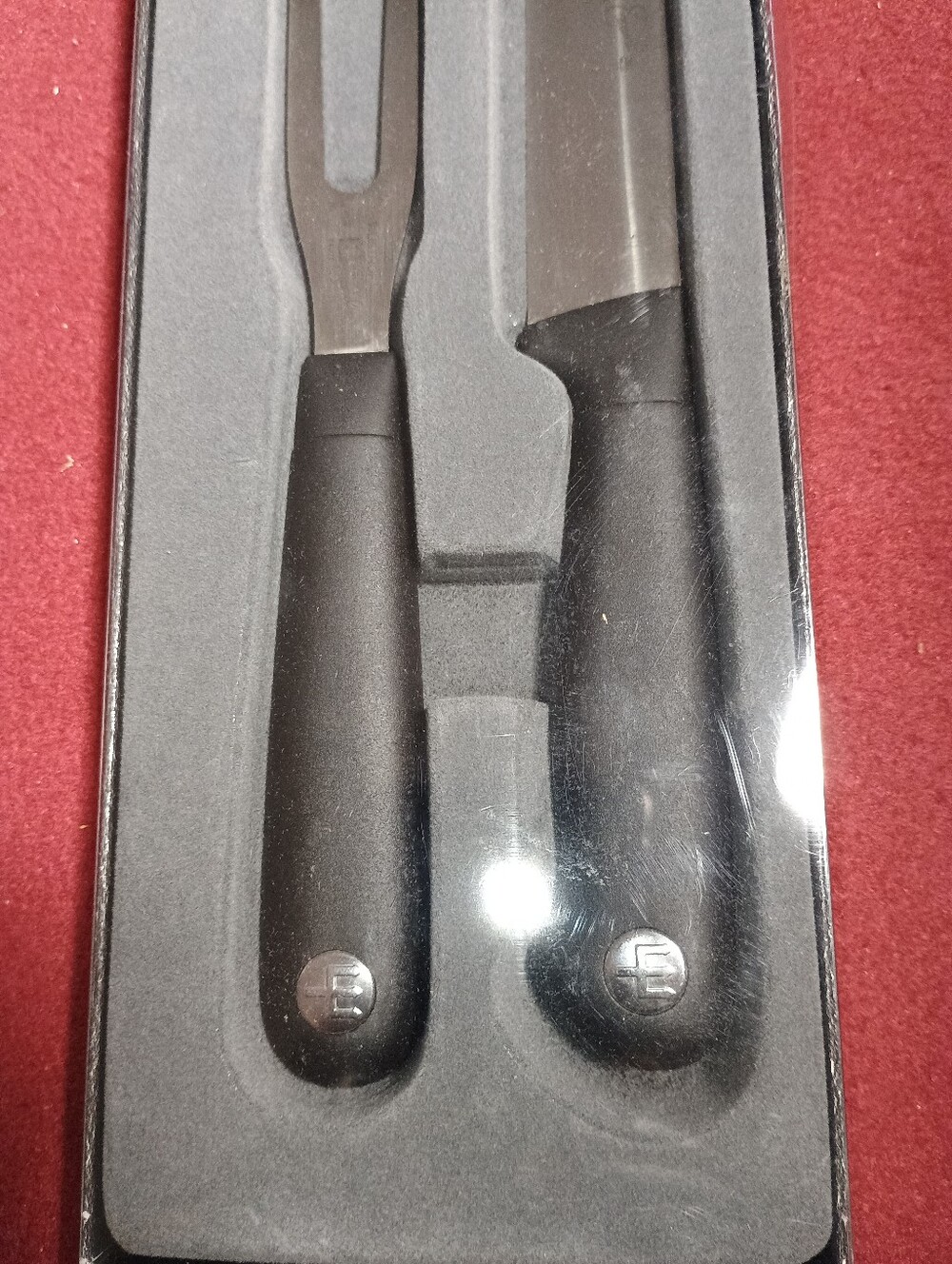 Brand New Wusthof Emeril Emerilware Carving Knife & Fork Set 4120E 4407E - Picture 3 of 10